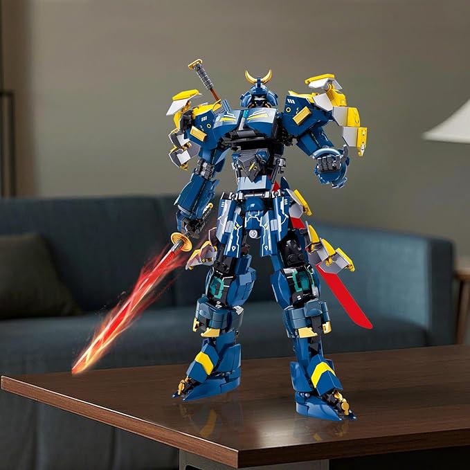 HIGH GODO Samurai Mech Warrior Building Set Double Swords Armor Robot Openable Cockpits Model Kit Ideas City Justice Hero Soldier Ninja Gift for Adults Teens 14+ (765PCS)