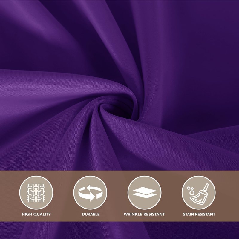sancua Rectangle Tablecloths for 6 Foot Tables, 6 Pack - Washable Polyester Fabric Table Cloth for Halloween Party, Wedding Birthday Banquet Reception, 54x108 Inch, Purple