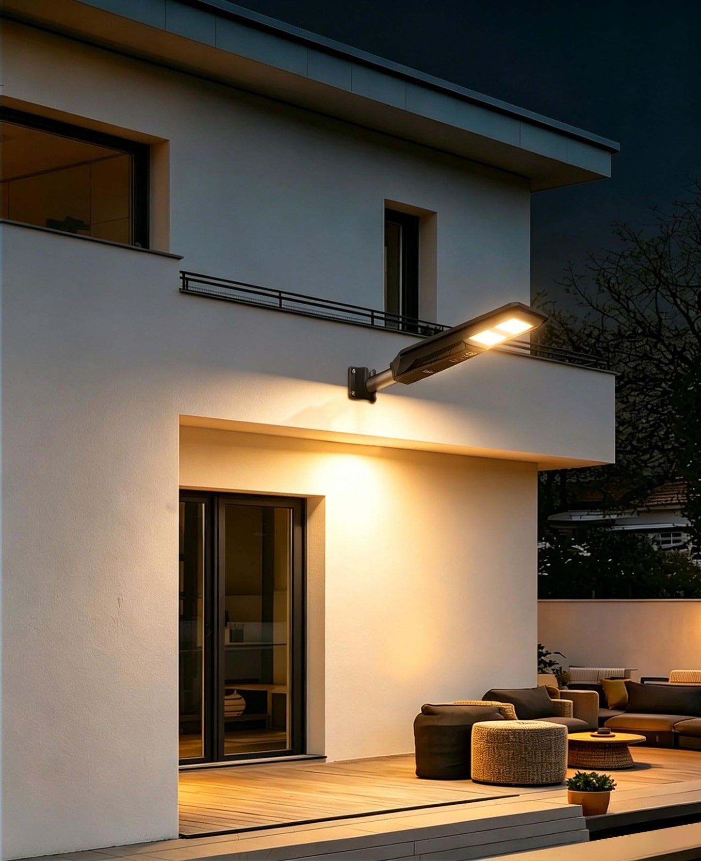 JAYNLT Outdoor Solar Street Light, 3000K/4000K/6500K Dusk to Dawn Solar Flood Light with Motion Sensor, IP67 Waterproof Super Bright LED Outdoor Lighting for Yard, Garage and Other Area Lighting-2pack