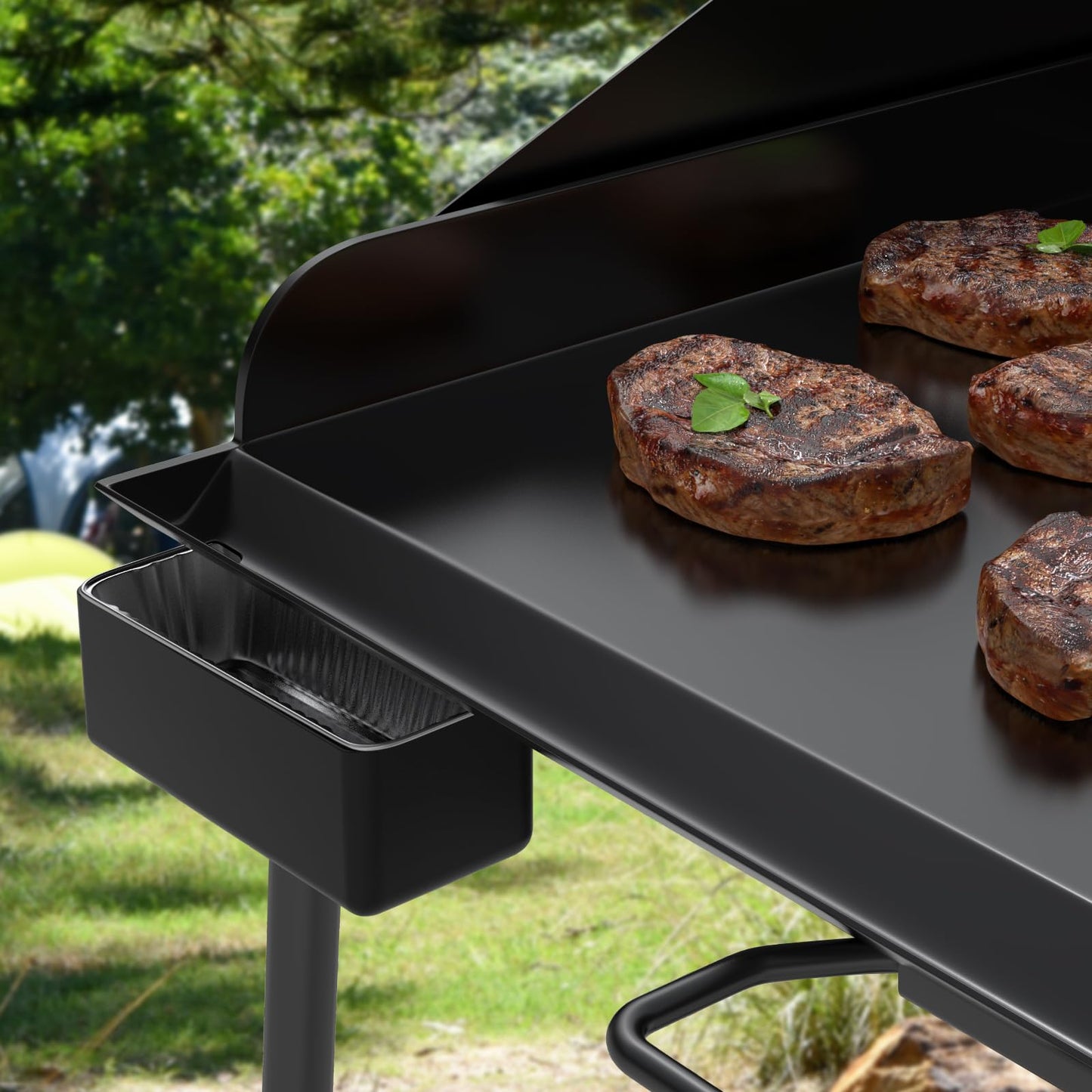 AJinTeby Fry Griddle for Camp Stove Griddle, 16 x 38 inch Flat Top Cooking Griddle for Camp Chef 3 Burner Griddle, BBQ Camping Grills Flat Top Plate, Outdoor BBQ Camping Grills Accessories