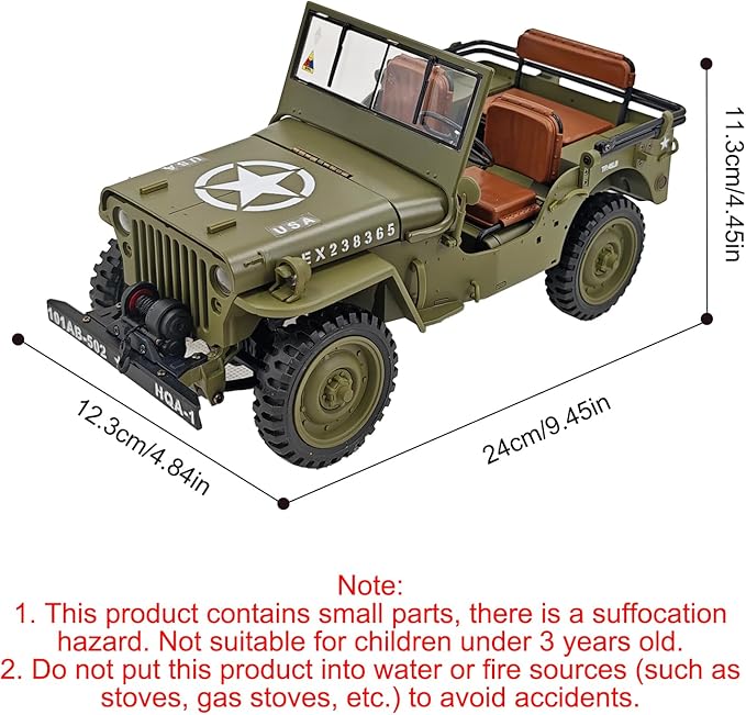 1:14 Scale Military Remote Control Car RC Crawler 2.4G 4WD Off Road Jeep RC Truck with LED Lights and Sound Effects Rock Climbing Vehicle for Adults (Green 2 Batteries)