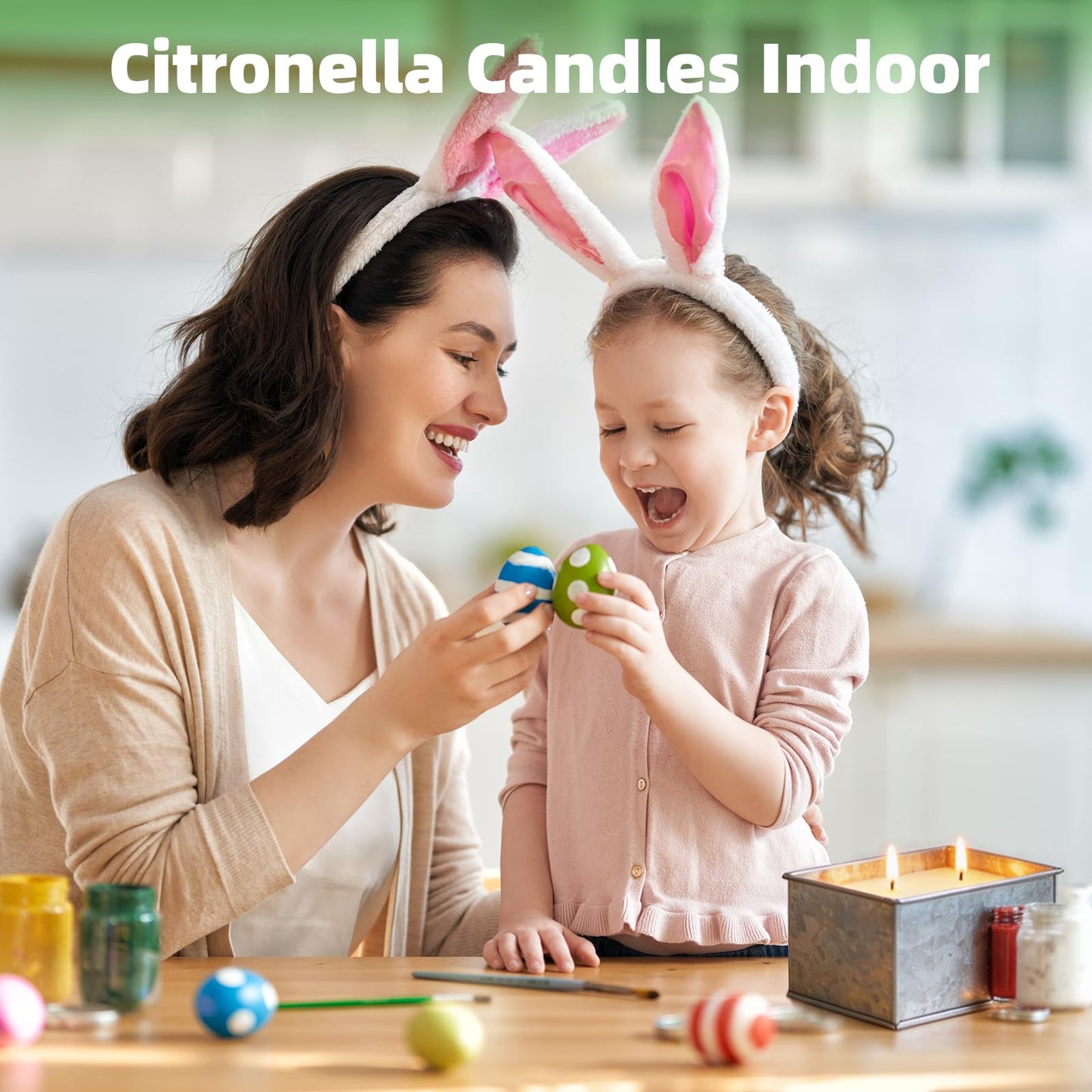 Citronella Candles Outdoor, 2-Wick 24oz Large Citronella Candle, Outdoor Candles up to 160 Hours Burning,2 Pack Soy Wax Summer Candle for Outside Patio Camping, Indoor Emergency or Survival