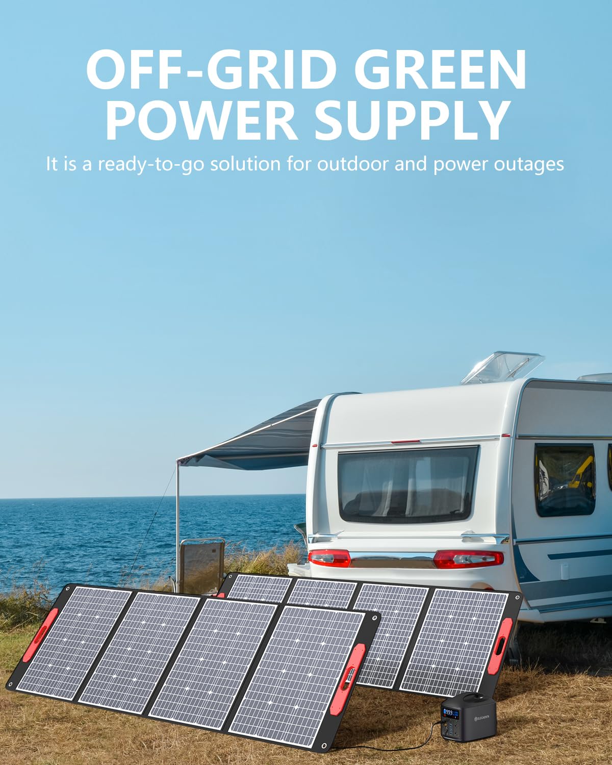 ELECAENTA 200W Portable Solar Panel for Jackery/EF Ecoflow/Bluetti/Anker Power Station, 25% Conversion, Ultra Lightweight, Flexible & Foldable Solar Charger for Outdoors RVs Camping Off Grid