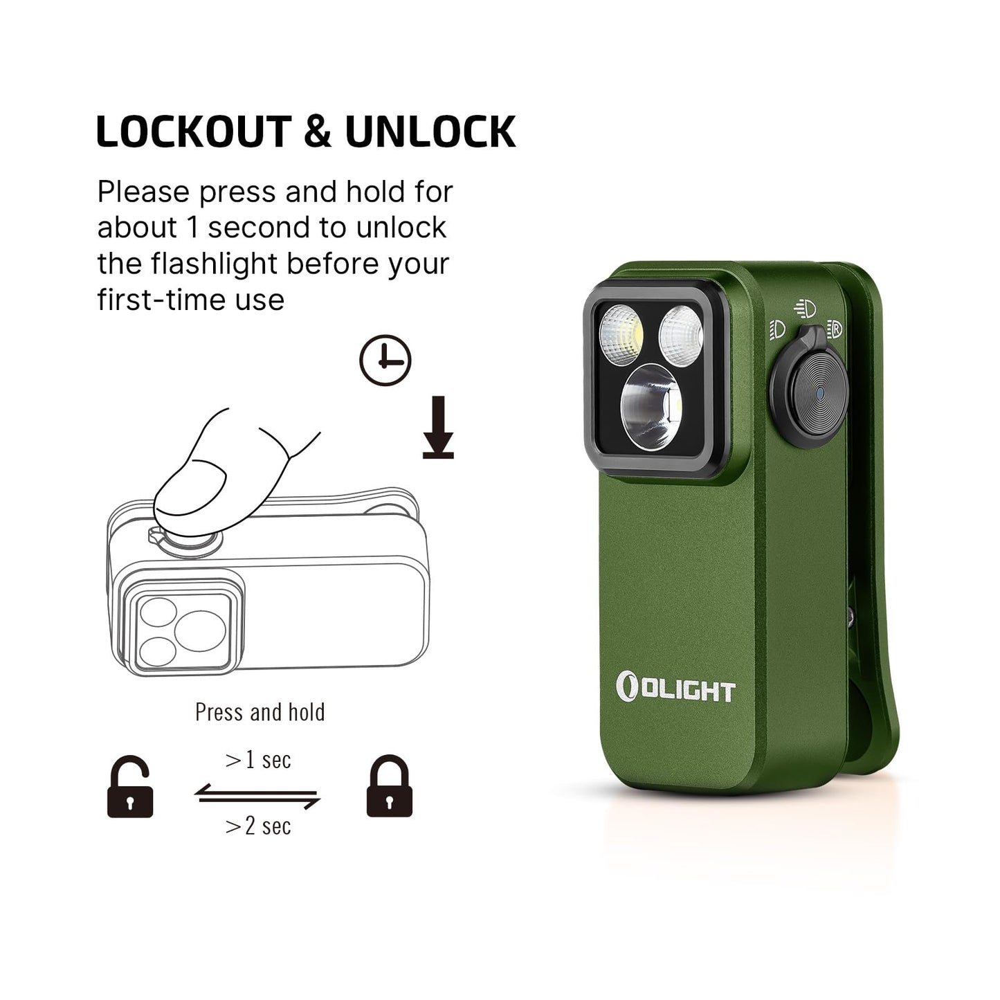 OLIGHT Perun 3 Rechargeable Headlamp Flashlight Bundle Oclip Pro EDC Flashlight Clip-on Light