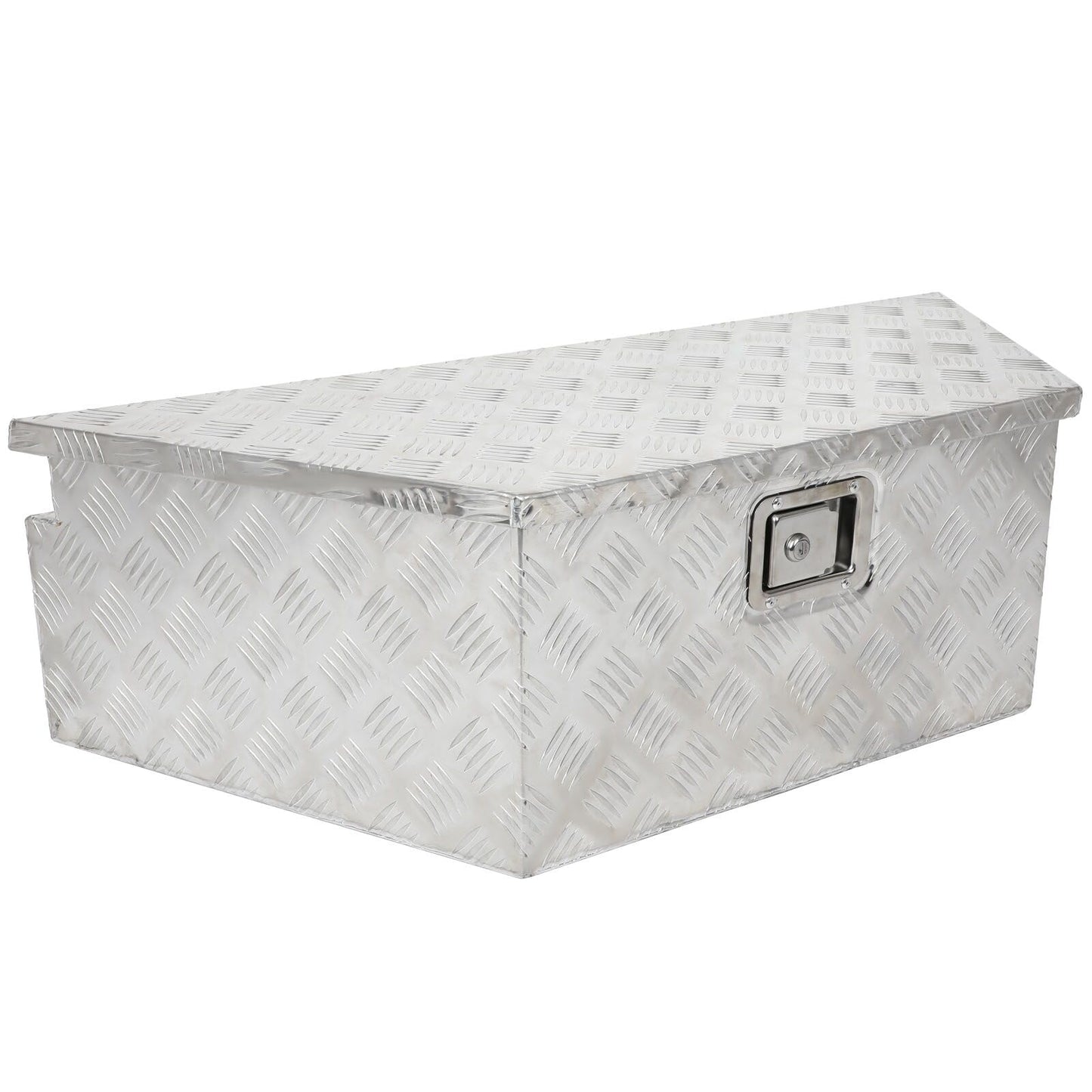SCITOO 39 Inch Heavy Duty Truck Bed Tool Box,Aluminum Diamond Plate Crossover Storage for Most Full Size Pickups,Lockable Weatherproof Chest,Fits 39" Truck Beds,Easy Access to Load and Unload
