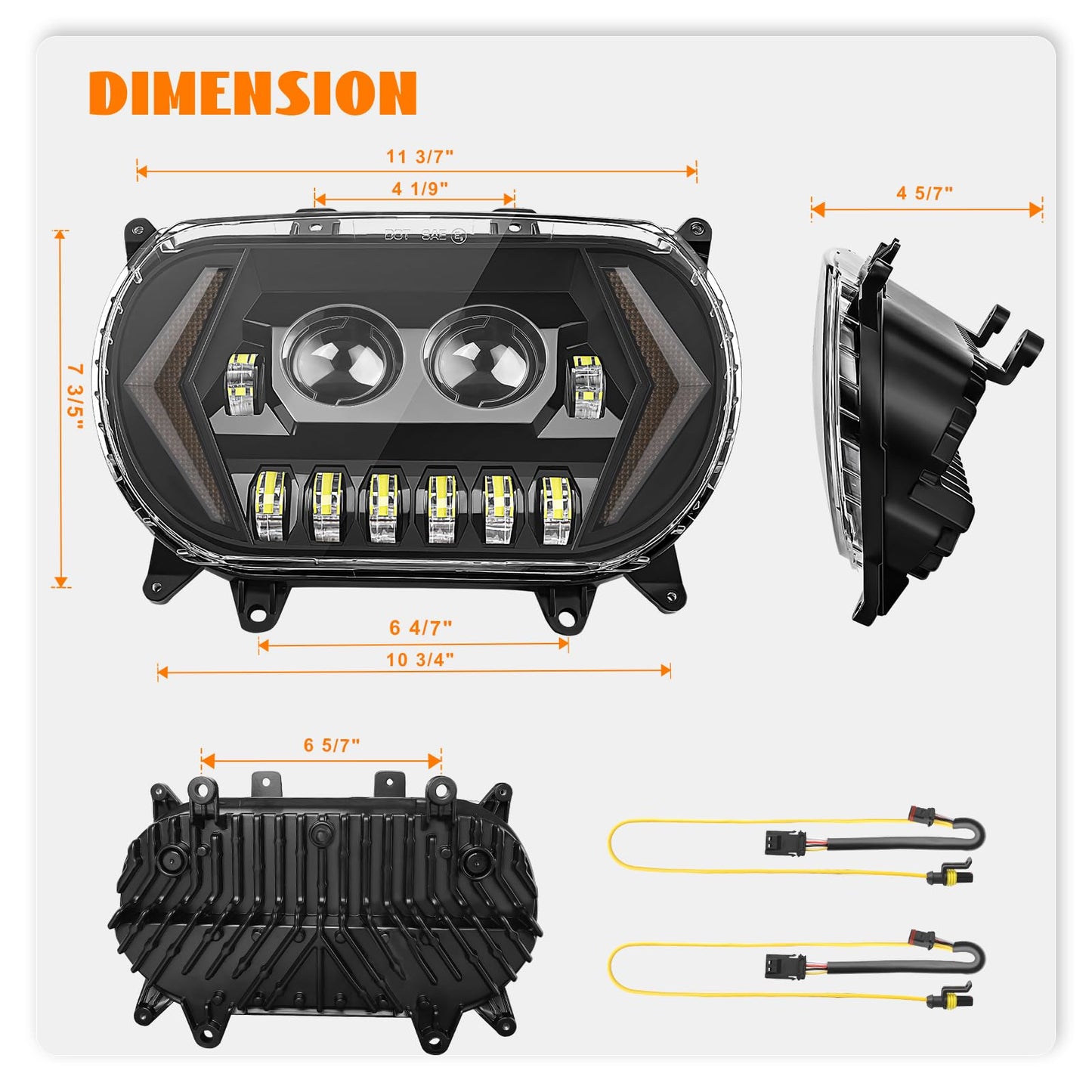 Eumti 120W Road Glide Led Headlight Super Bright Front Headlamp High Low Beam w/Turn Signal Light DRL Fit for 2015-2023 Harley Touring Road Glide FLTR Models 2024 FLTRK FLTRT
