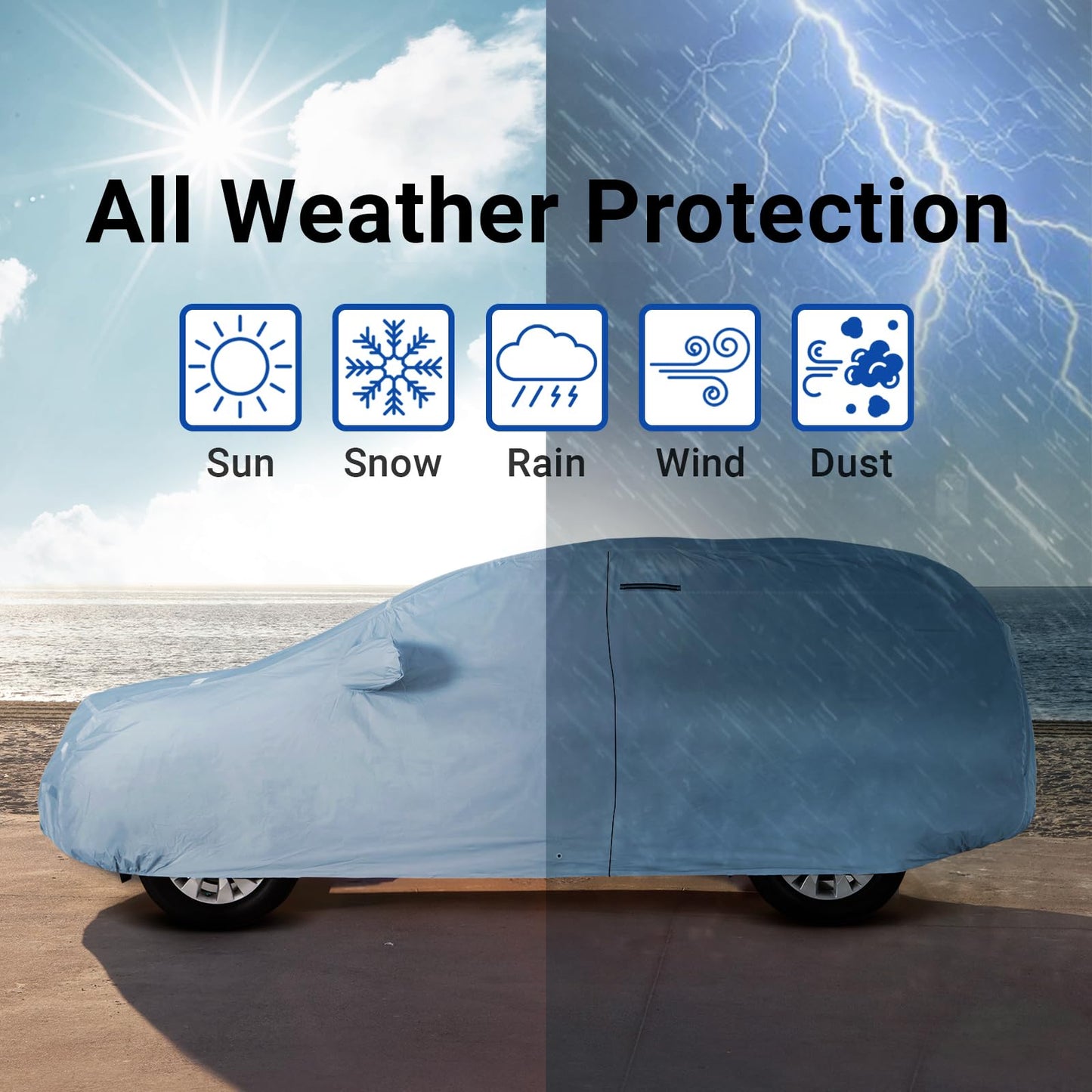 SUV Custom-Fit Car Cover for 2024-2026 Lexu s TX | Waterproof All Weather SUV Cover for UV, Rain, Snow, and Ice. Long-Lasting Quality, Suitable for Both Indoor and Outdoor Use.