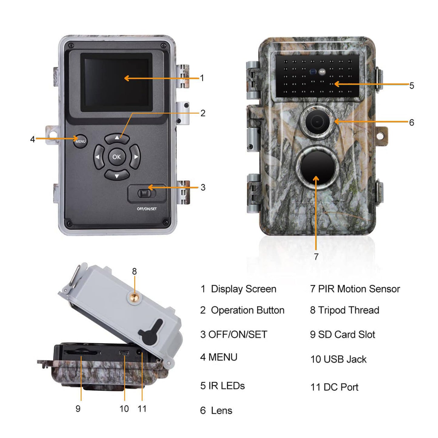 2-Pack Game & Trail Camera, 64MP 1296P H.264 MP4 Video Cam with 940nm No Glow Night Vision Motion Activated IP66 Waterproof for Outdoor Wildlife Monitoring, Yard Security, Animal Observation
