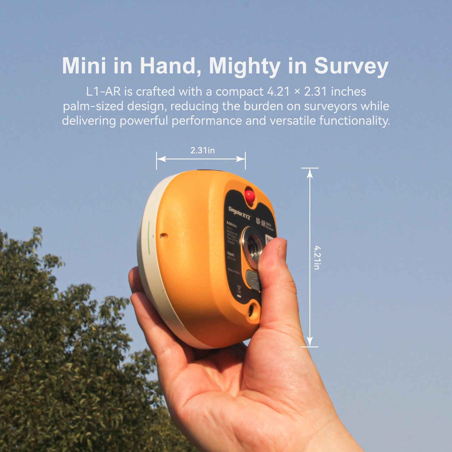 L1-AR GNSS RTK Base+Rover – RTK GPS Handheld Collector with Software & Visual Stakeout with Camera, Global Shutter with 2 MP, 2cm Accuracy, 120° Tilt Survey | Professional Support