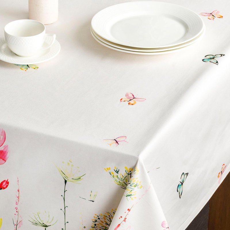Maison d' Hermine Table Cloth Rectangle Table 100% Cotton 60 x 90 Inches Tablecloth Reusable Decorative for Dining Kitchen Room Farmhouse Home Gifts for Mothers Day Spring Summer - Botanical Fresh
