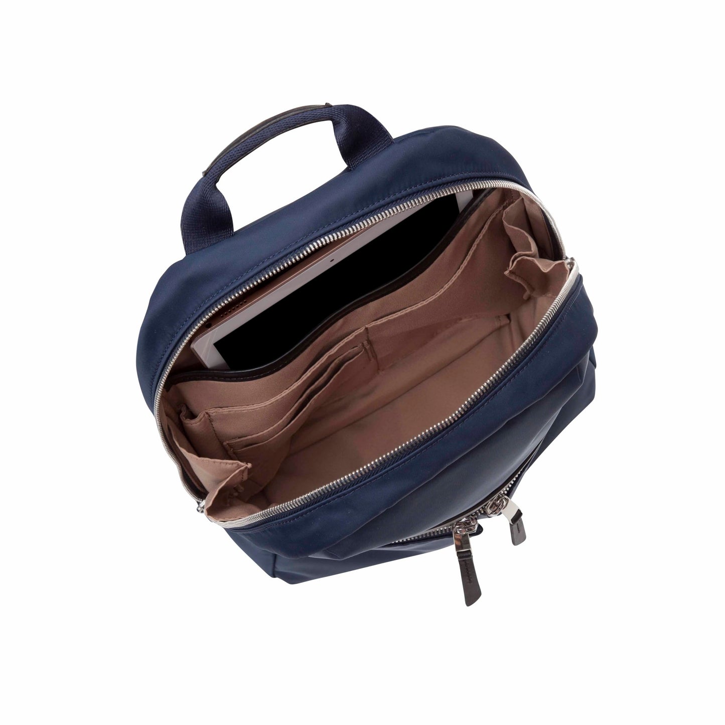 KNOMO Mini Beauchamp 10 Inch Backpack for Women - Small Ultra-Lightweight Daypack with RFID Protection - Water-Resistant Nylon Commuter Purse for Tablets and E-reader, Navy