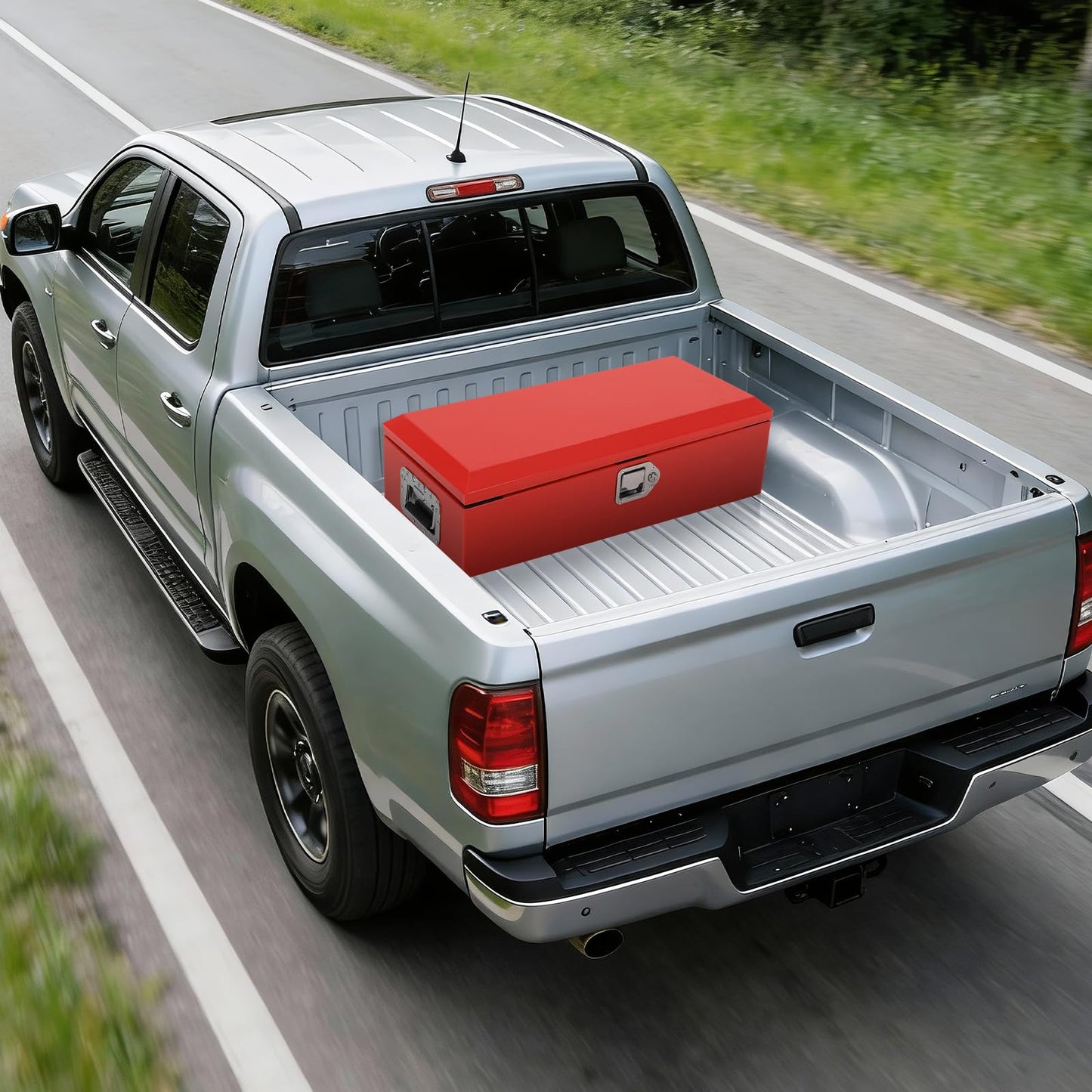 Heavy Duty Steel Metal Tool Box 20x12 Inch for Truck Bed | All-Steel Storage Chest with Lock | Weatherproof & Secure | Fits Full-Size Pickup, RV, Trailer | Industrial-Strength Cross-Bed