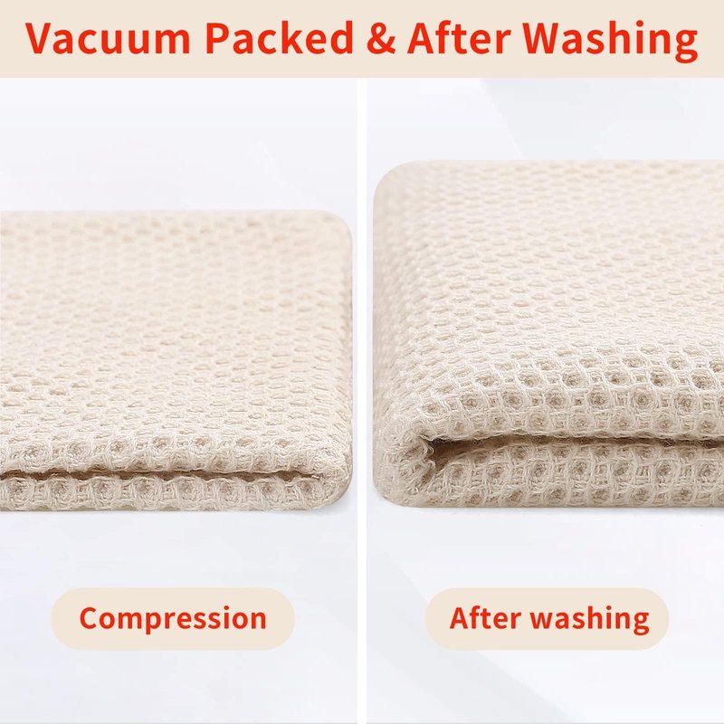 Homaxy 100% Cotton Waffle Weave Kitchen Dish Towels, Ultra Soft Absorbent Quick Drying Cleaning Towel, 13 x 28 Inches, 18-Pack, Mixed Color