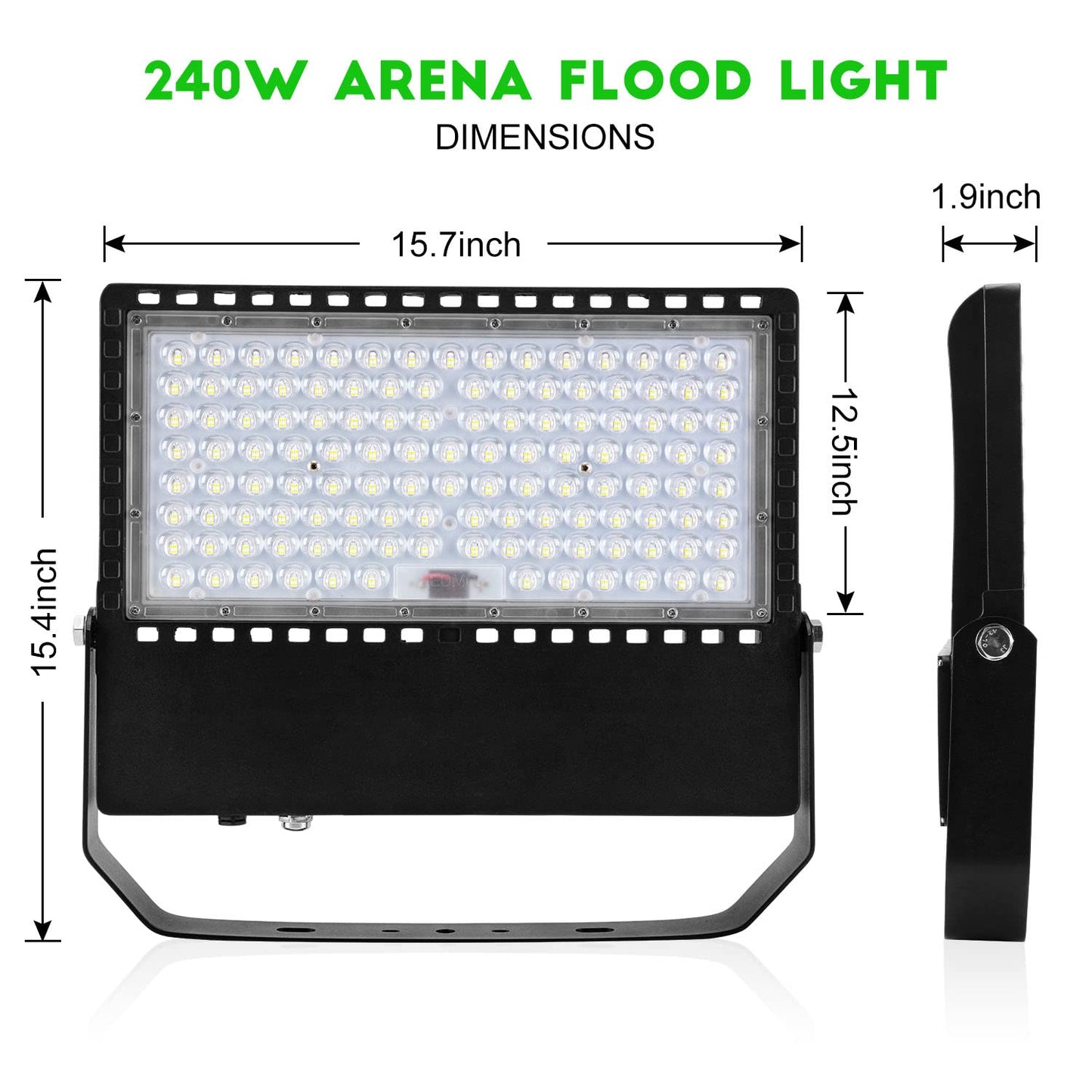 Juyace Led Stadium Flood Light Outdoor 36000Lm 1500W Equivalent Super Bright Commercial Area Lighting 100-277V 5000K Daylight IP65 Waterproof Arena Lights for Sport Fields and Courts