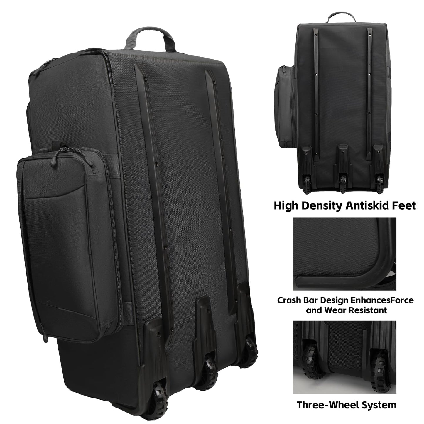 120L 3-Wheel Rolling Duffle Bag - Heavy Duty Military Deployment Bag, Durable Wheeled Duffle Luggage for Travel, Camping & Outdoor Adventures