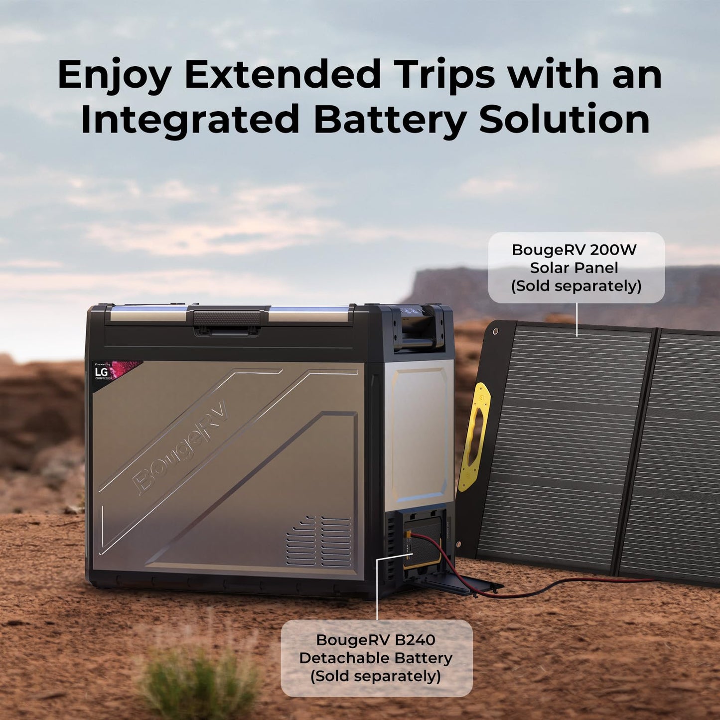 BougeRV 12 Volt Portable Refrigerator, 81 Quart Dual Zone Car Fridge Freezer with APP Control, Compressor Cooler 12/24V DC, 110~240V AC for Overlanding, Camping, Travel, RV(2026 New Model: Rocky V3.0)