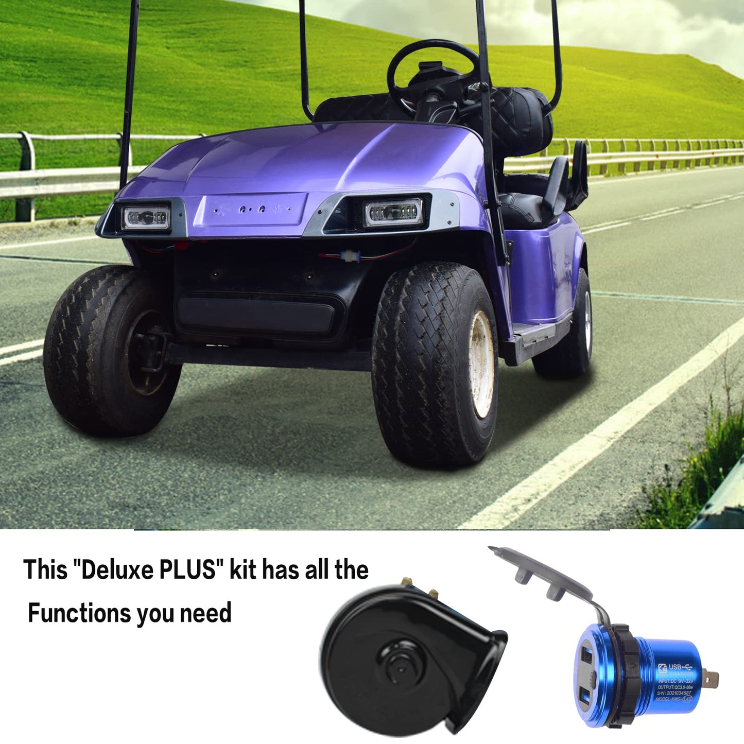 NOKINS golf cart LED Light Kit.for EZGO TXT 1996-2013 Models Light Kit Replacement, Upgraded Golf Cart LED Headlight And Scanning Tail Light Kit