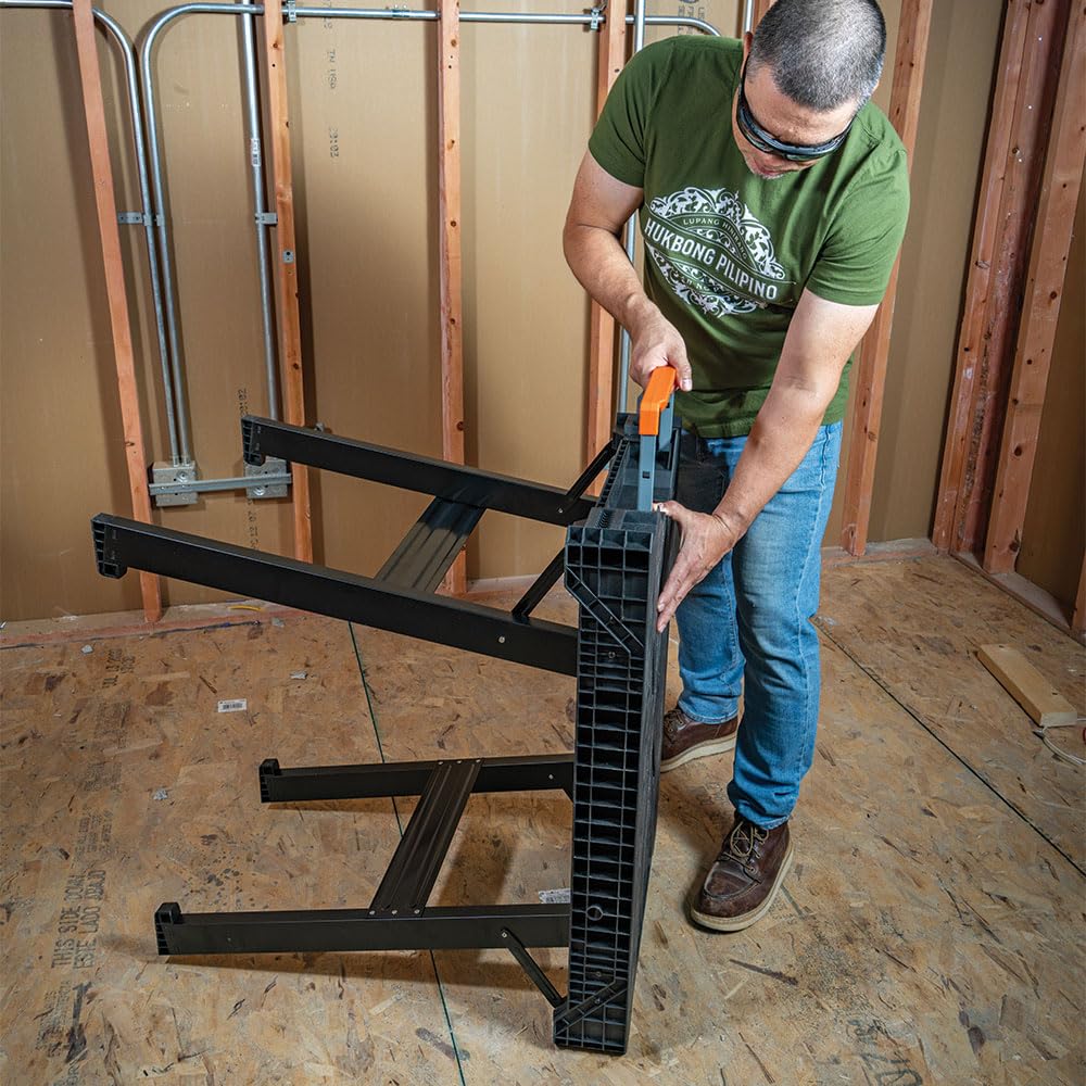 Klein Tools 54410MB MODbox Work Bench, Folding Work Table, Lightweight Portable Workstation, 1000-Pound Capacity, 39.25 x 23.75 x 30.9-Inch, Compatible with MODbox Rail System