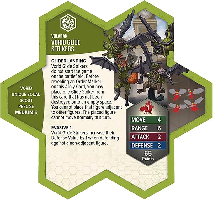 Renegade Game Studios Heroscape Age of Annihilation: Wing Commander Tuck Harrigan & Vorid Glidestrikers Army Expansion Board Game Miniatures