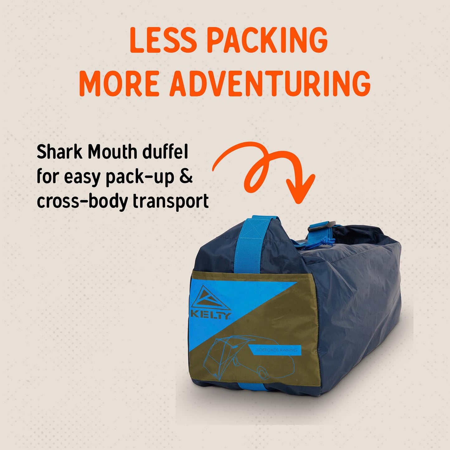 Kelty Sideroads Awning Shelter for Car Camping, Tailgating, and Summer Beach Trips, Protection from Elements and UV, Universal Mount, Sturdy Steel Frame, Easy Setup