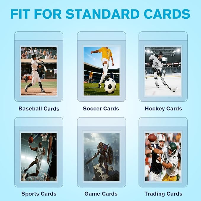 600ct Card Protectors - 300 Semi Rigid Card Sleeves and 300 Soft Sleeves Semi Rigid Card Holder Semi Rigid Baseball Cards Sleeves Protectors Graded Trading Cards Sleeve