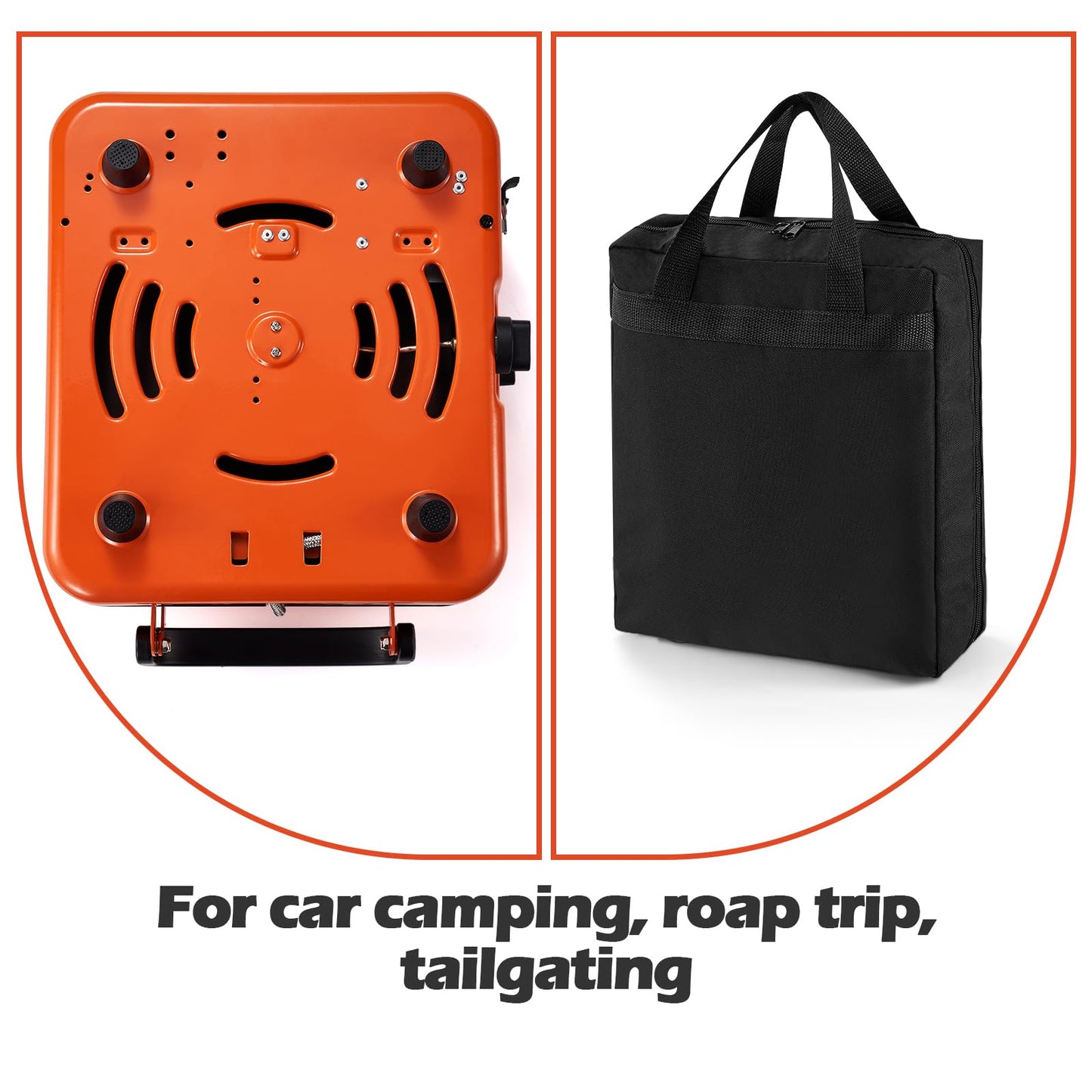 Odoland Bundle - 2 Items 3500W Windproof Camp Stove and Portable 2 Burner Camping Stove
