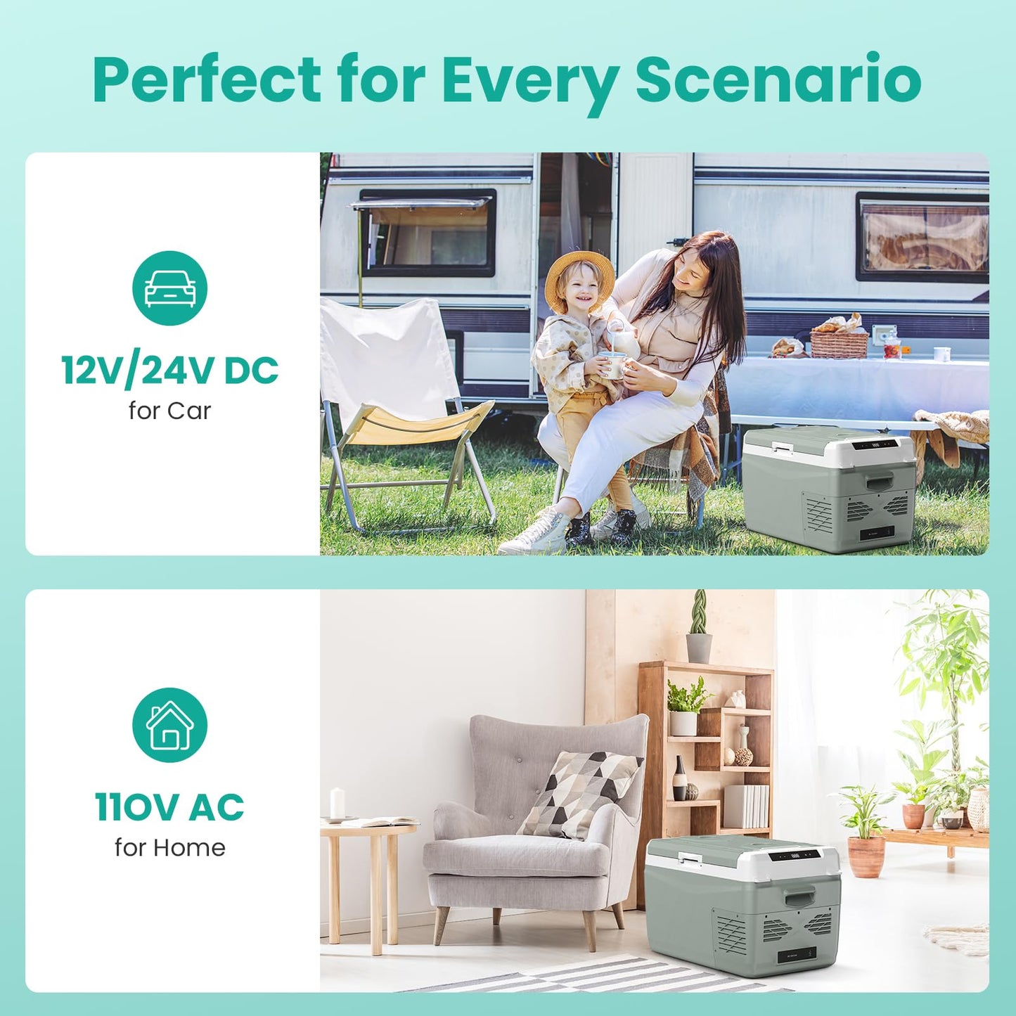 Alpicool Electric Cooler for Car Refrigerator 12 Volt Car Fridge 29 Quart Portable Freezer for Truck SUV RV Van Camper,Camping Boat Travel,-4~68°F (12V 240V, GC30)