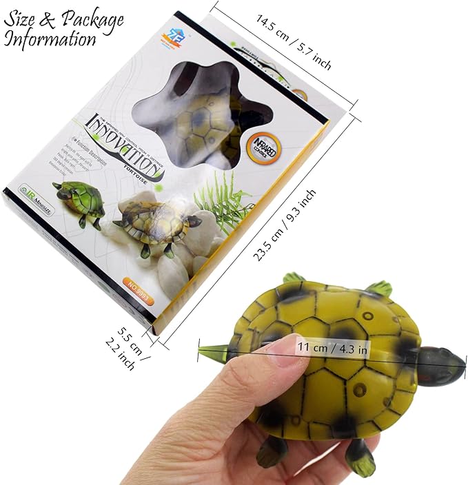 Tipmant RC Turtle IR Remote Control Tortoise Crawl Fake Electric Animal Toy Car Vehicle for Kids Birthday Gifts (Brown)