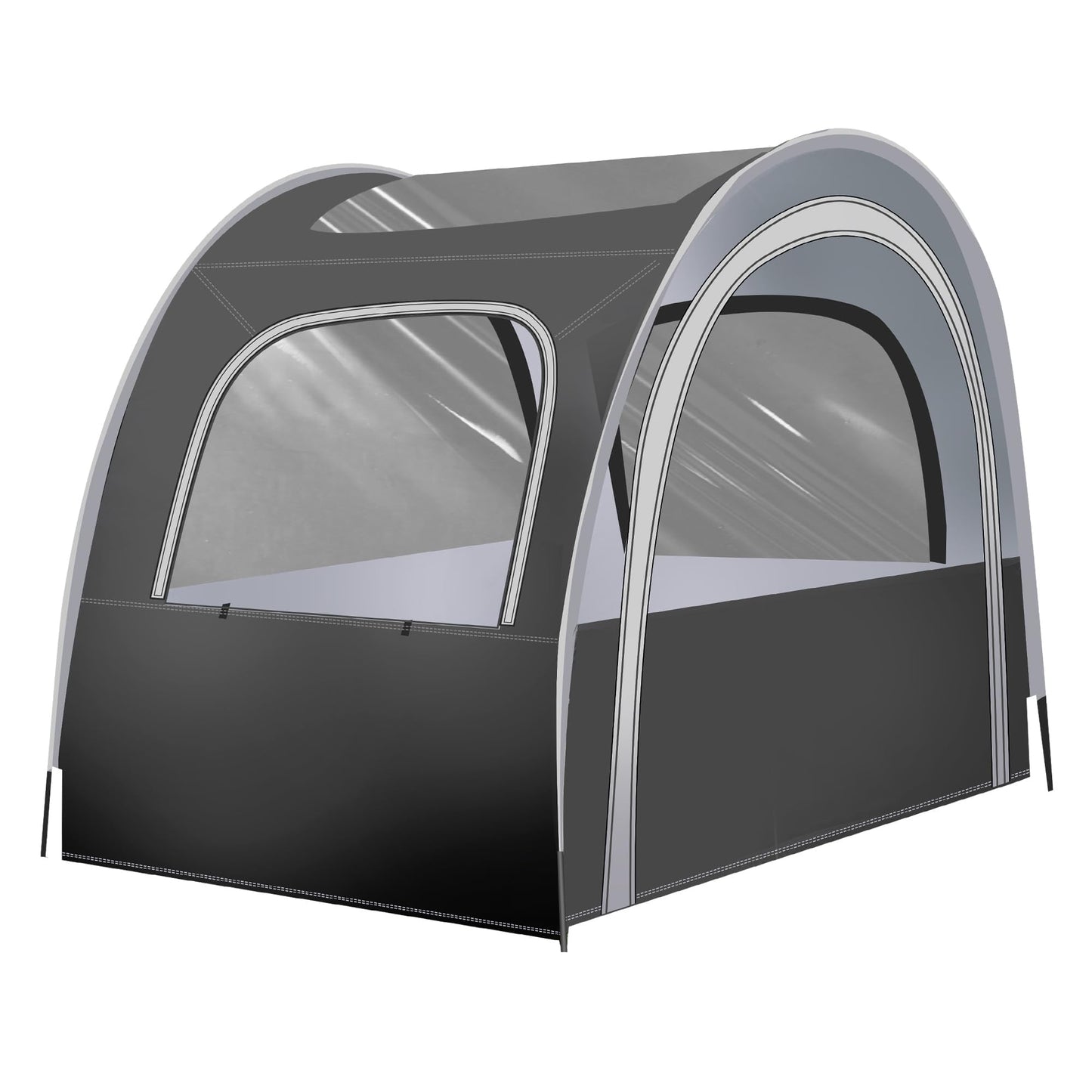 Camping & Sports Tent, 82x59x65 in, 3-4 Person PVC Tunnel Tent, Weatherproof Sunshade, No Condensation, Spacious Interior, Ultra Visibility for Sports Events Camping Fishing Cheering