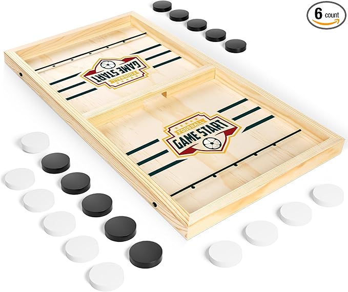Wooden Sling Puck Board Game Set