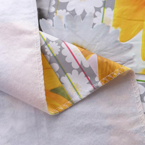 Heavy Duty Vinyl Tablecloth with Flannel Backing Waterproof Oil-Proof Plastic Table Cloth Stain-Resistant Wipeable Rectangle or Square Table Cover for Indoor and Outdoor ( Sunflower, 52X70 Inch)
