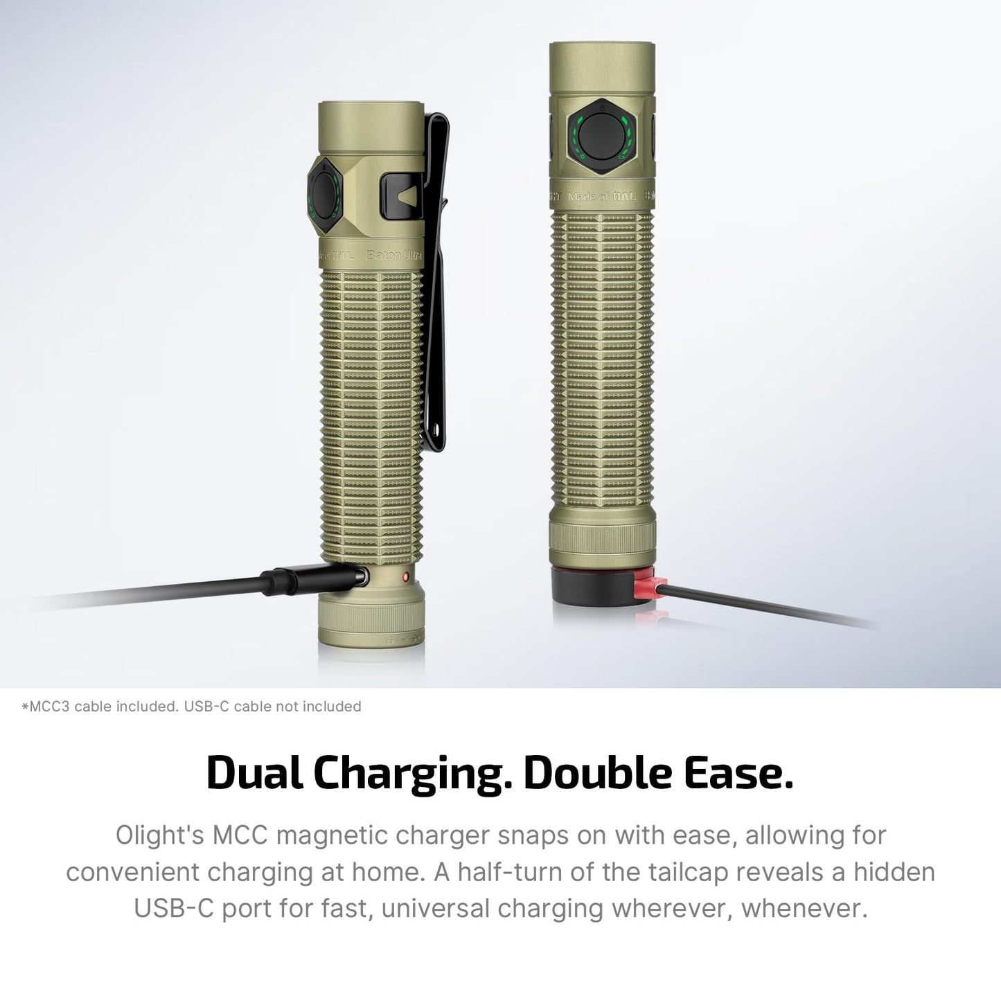 OLIGHT I3T 2 EOS Pocket EDC Flashlight, 200 Lumens Compact Bright Handheld Flash Lights Bundle with atonUltra EDC Flashlight Rechargeable, 1800 Lumens Small Pocket Light with Dual Charging
