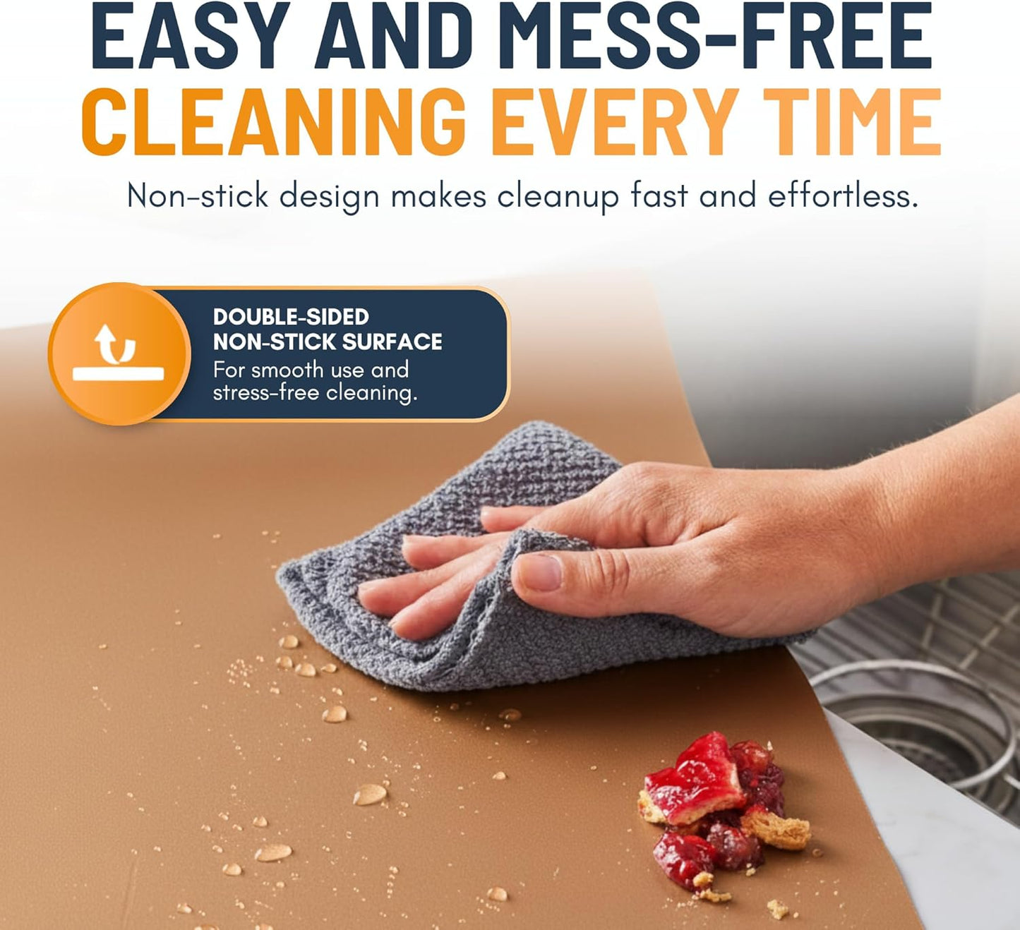 Skiennix Oven Liners - Heavy Duty Non-Stick Mats | 4 Pack, 17”x25” Copper - BPA & PFOA Free Kitchen Essential