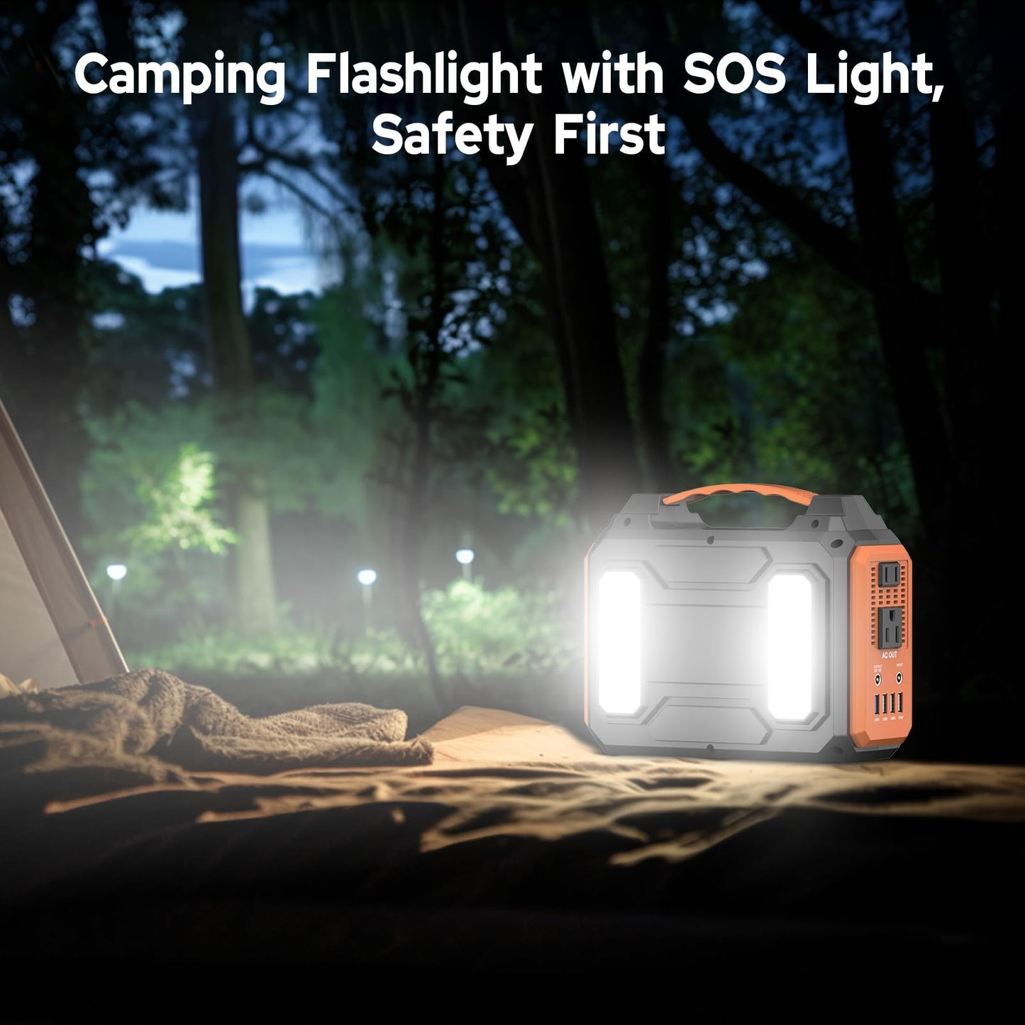 Portable Power Station 300W Solar Generator 280Wh(without Solar Panel), 110V Portable Power Bank with AC Outlet Pure Sine Wave, DC, USB QC3.0, External Battery Power Pack for Camping RV Outdoor Use