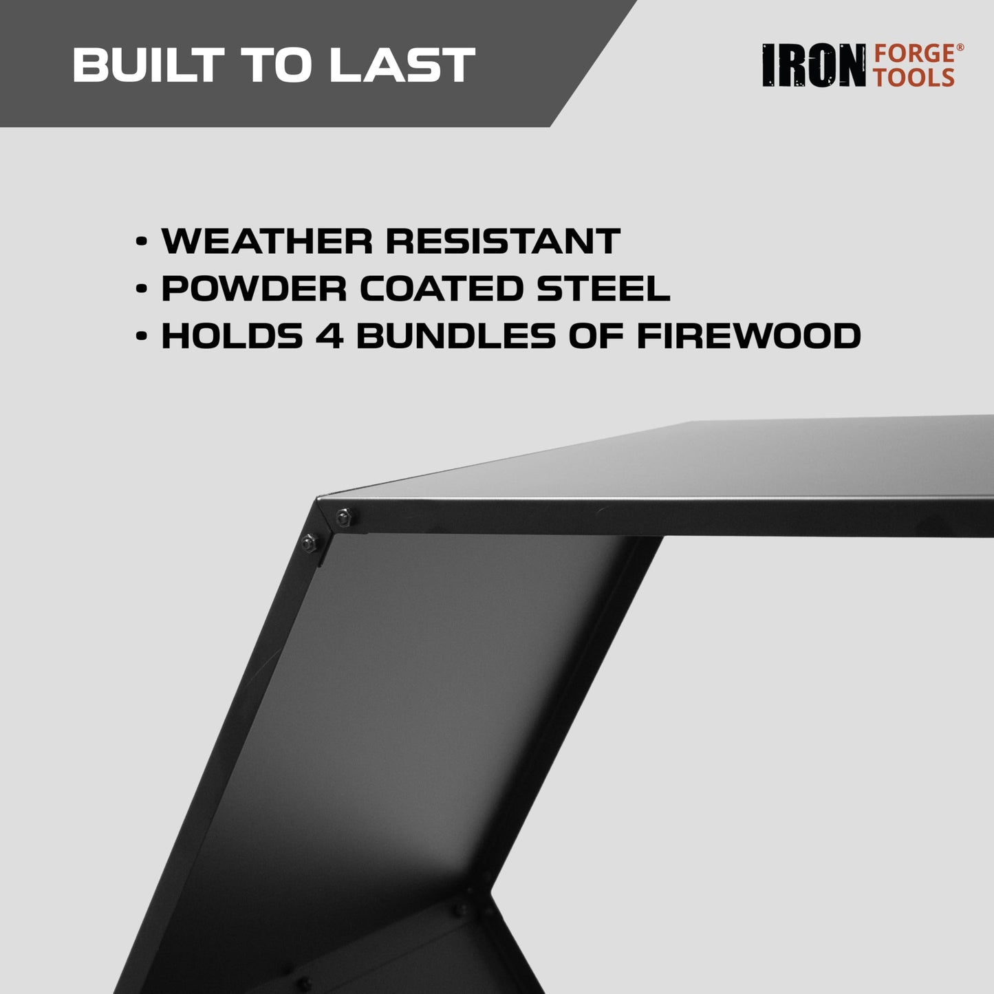 Iron Forge Tools Firewood Rack Outdoor Indoor Fire Wood Rack - 30 in. Hexagon Fire Log Holder, Powder Coated Steel Heavy Duty Firewood Holder Wood Storage Rack with Cover