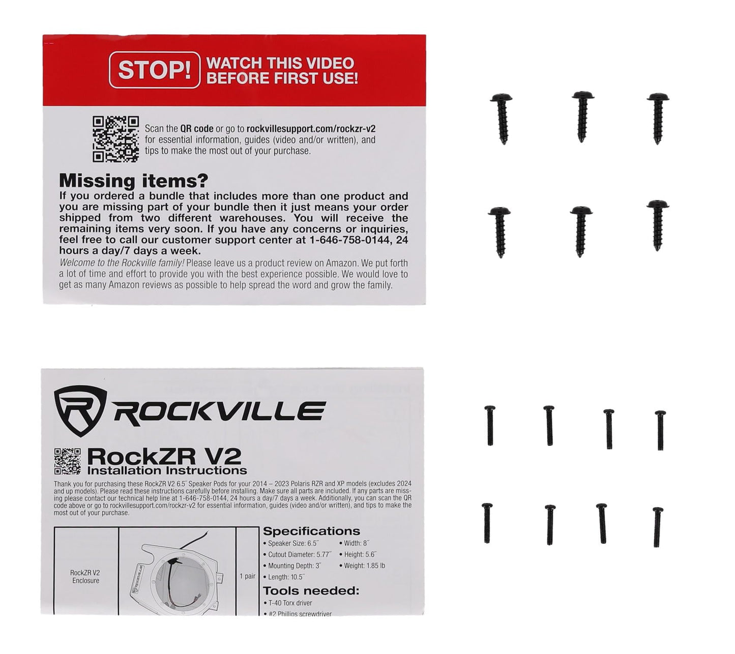 Rockville RockZR v2 2014-2023 Polaris RZR Front Kick Panel 6.5" Speaker Pods - Fits RZR and XP Models