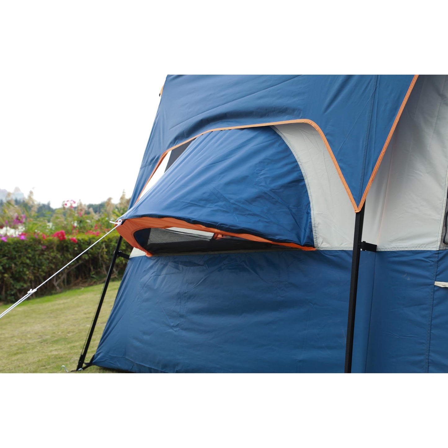 KTT Extra Large Tent 12 Person,Family Cabin Tents,2 Bay-Windows,2 Rooms and 3 Doors 3 Windows with Mesh,Waterproof,Straight Wall,Double Layer,Big Tent for Outdoor,Picnic,Camping(Dark Blue)