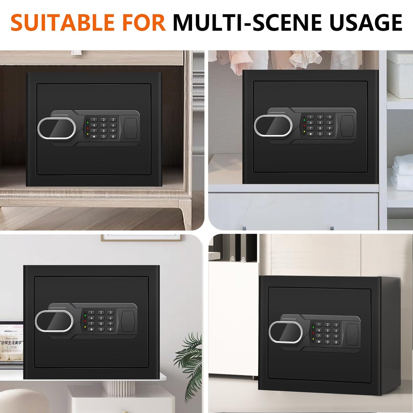 1.8 CUFT Fire Proof Safe for Home Documents, Steel Security Fireproof Safe with Programmable Keypad, Removable shelf and Spare Keys, Home Safes Water and Fireproof for Money Medicine and Valuables