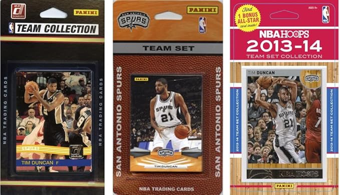 NBA San Antonio Spurs 3 Different Licensed Trading Card Team Sets