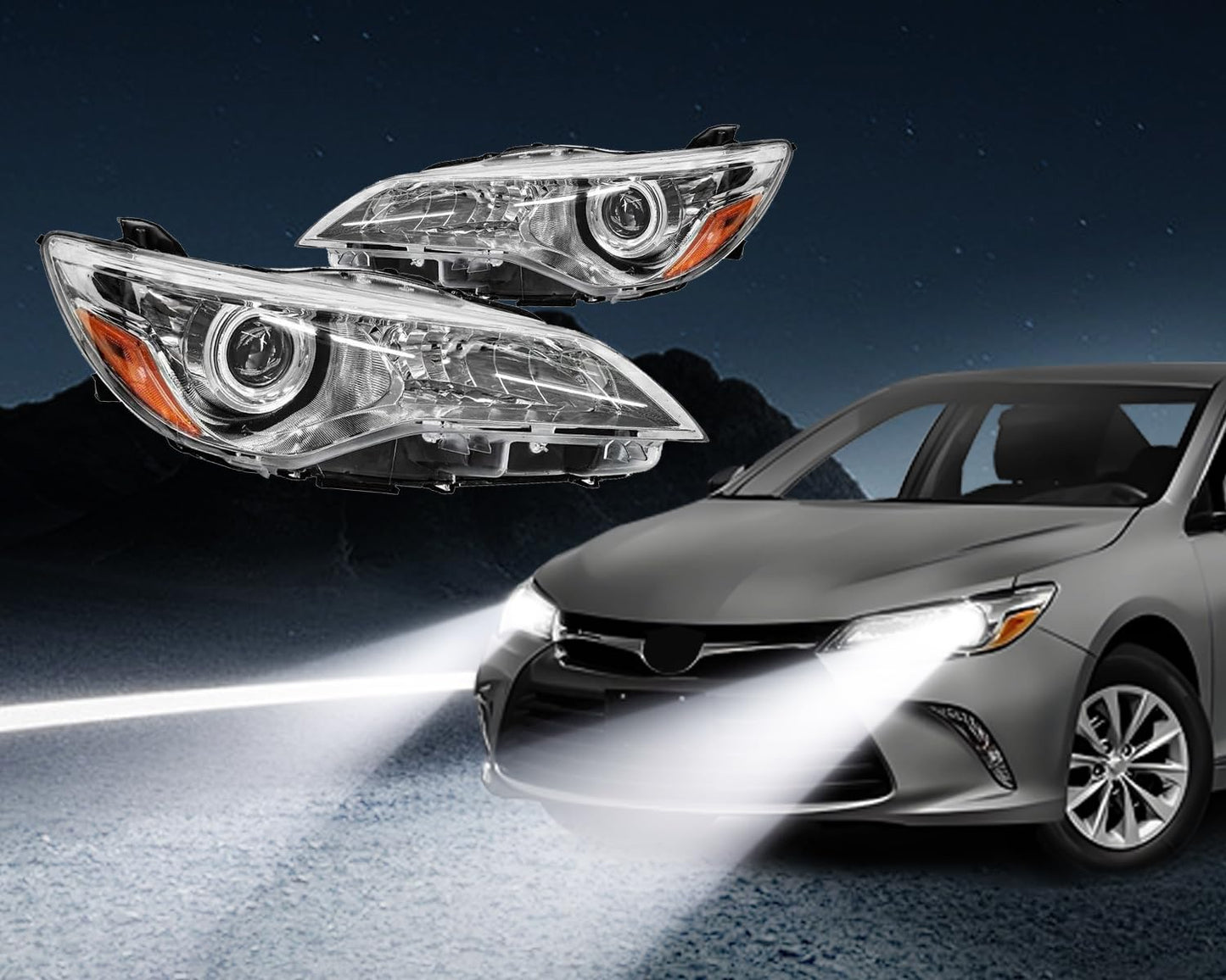 Kspeed Headlights Fit 2015 2016 2017 For Toyota Camry LE/SE/XLE Replacement Former Ones with Waterproof Property,Passenger and Driver Side
