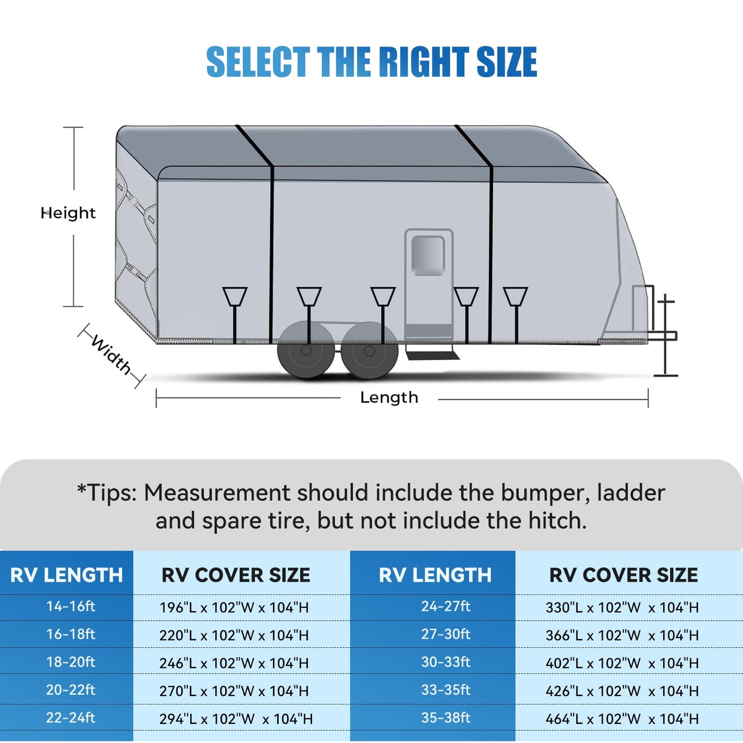 Xenjum RV Cover for 27-30 ft Travel Trailers, 7 Layers Heavy Duty Camper Cover, Weatherproof & UV Resistant Motorhome Trailer Cover with Gutter & Tongue Jack Covers