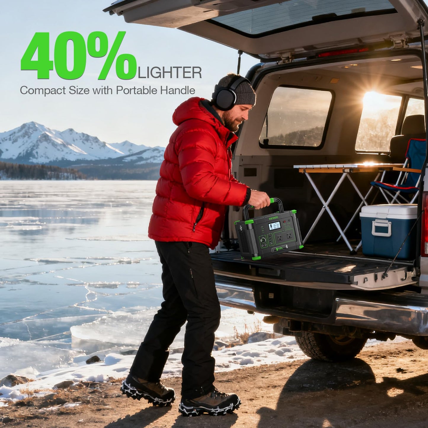 EBL Portable Power Station 1000W Solar Generator 999Wh Fast Charging Backup Battery with 10W Wireless Charging & Multiple Ports for Camping, Home Backup, RV & Off-Grid