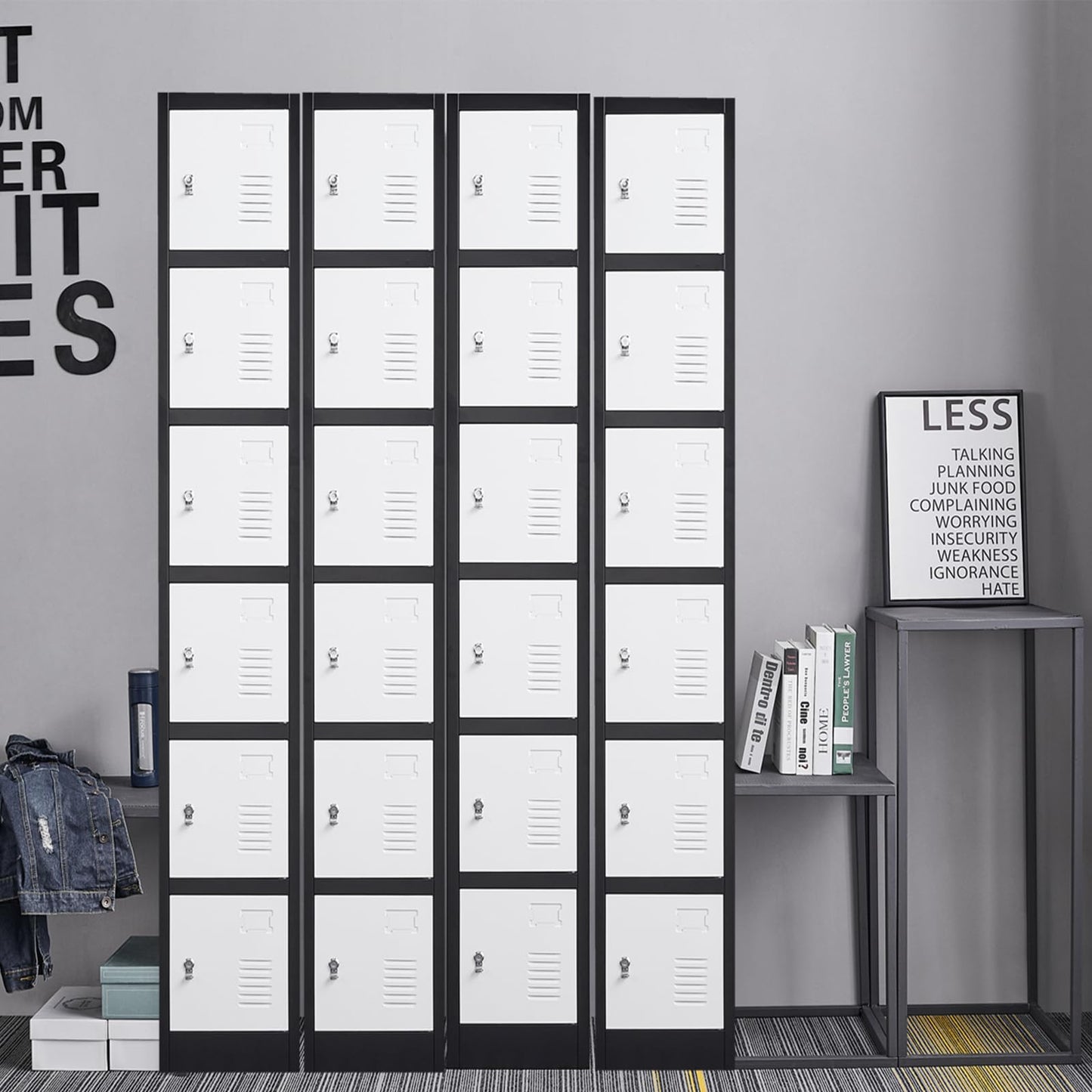 FURSTEL 71" Heavy-Duty Steel Locker Cabinet (6-Door 6-Tier) - Secure Storage for School Lockers, Office Employee, Gym & Home Organization - Industrial Metal Lockers