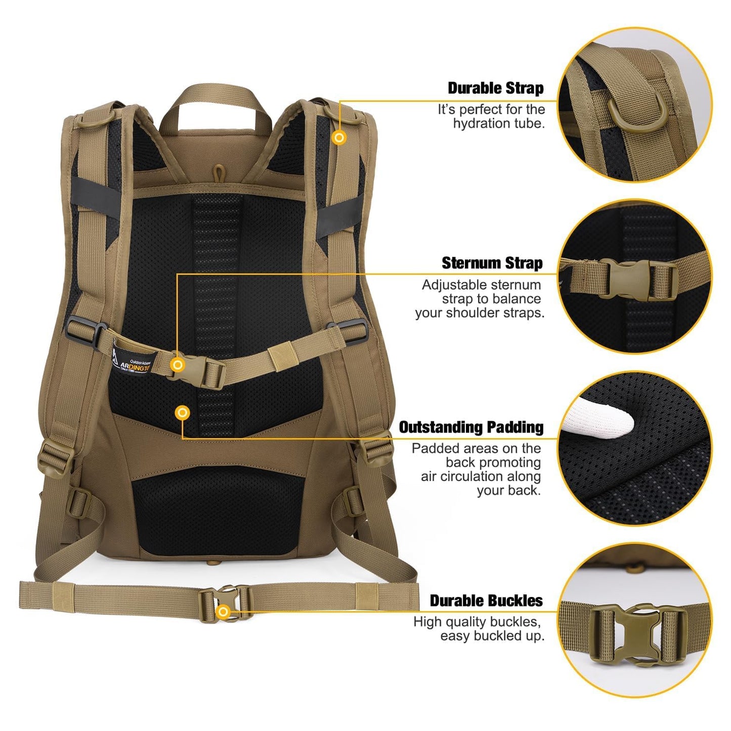 Mardingtop 60L Internal Frame Backpack + 25L Cordura Hiking Backpack