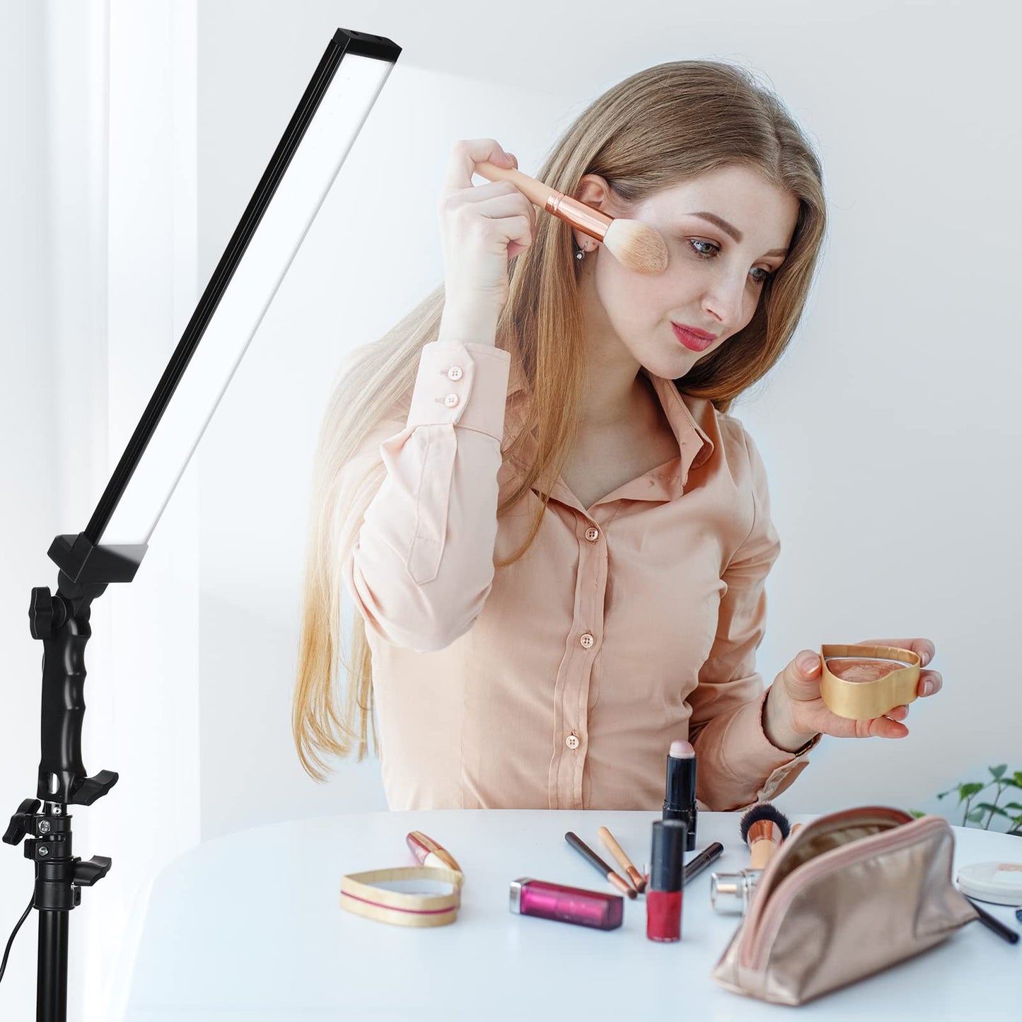 Xuhal 4 Pack LED Photography Lighting Stick Kit Adjustable LED Video Light with 22-63 Tripod 5500k 90 Beads Photoshoot Fill Lights Portable Studio Lighting for Live Streaming CRI 80+