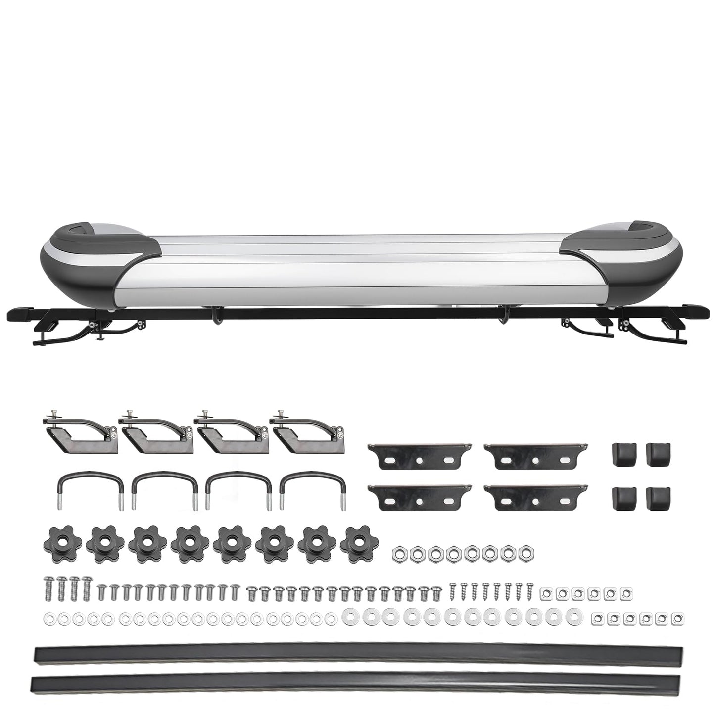 Roof Basket,Anti-Rust Aluminum Roof Basket,Universal Rooftop Cargo Carrier,Suitable for roof Racks, Equipped with crossbars,63"x43"x6",250lb Supports,Large Version (Silver)