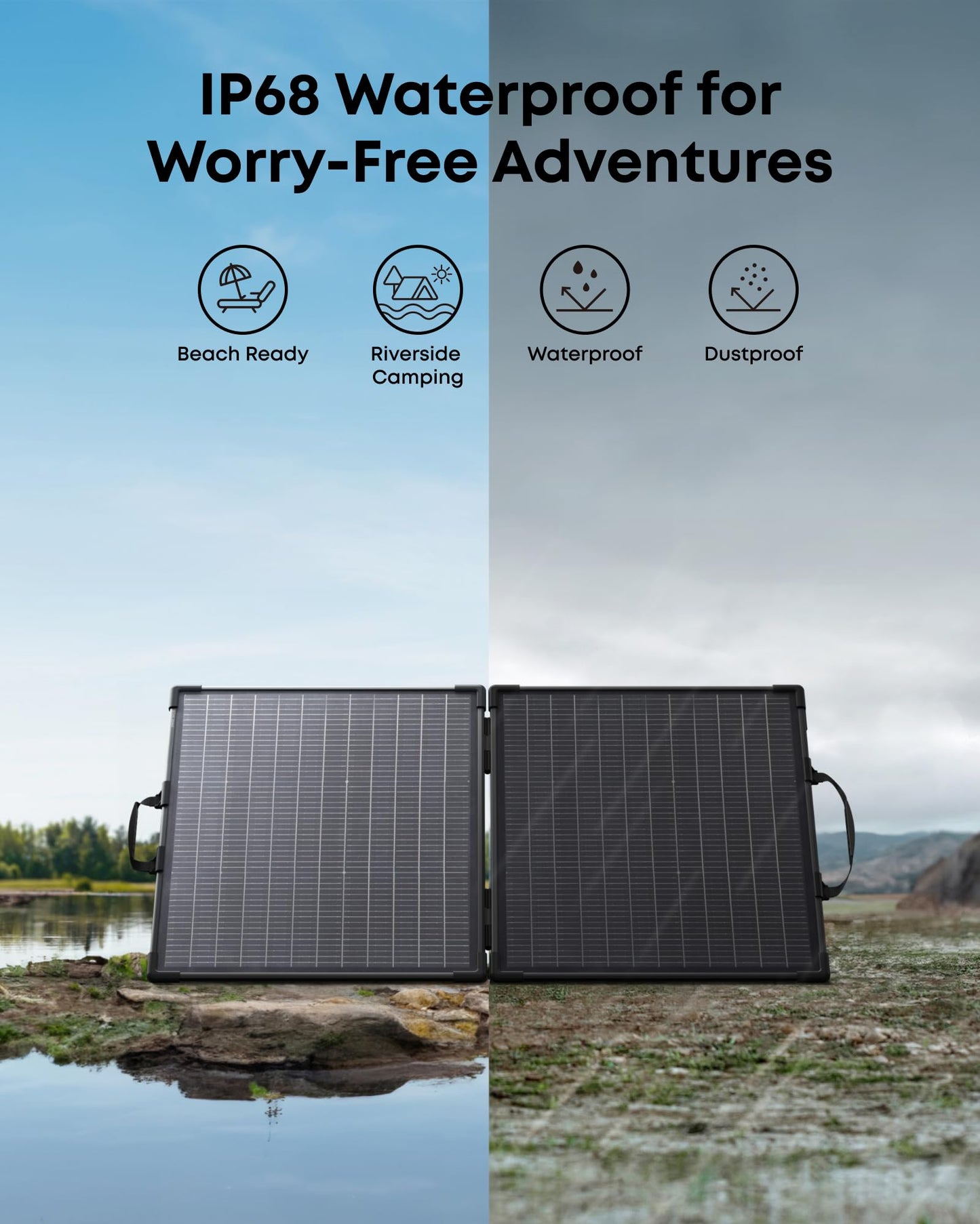 Anker SOLIX PS100 Bifacial Portable Solar Panel, 100W Foldable Solar Charger with Dual-Sided Power Generation, 25%+ High Conversion Efficiency, for Camping, RVs, and Home Backup