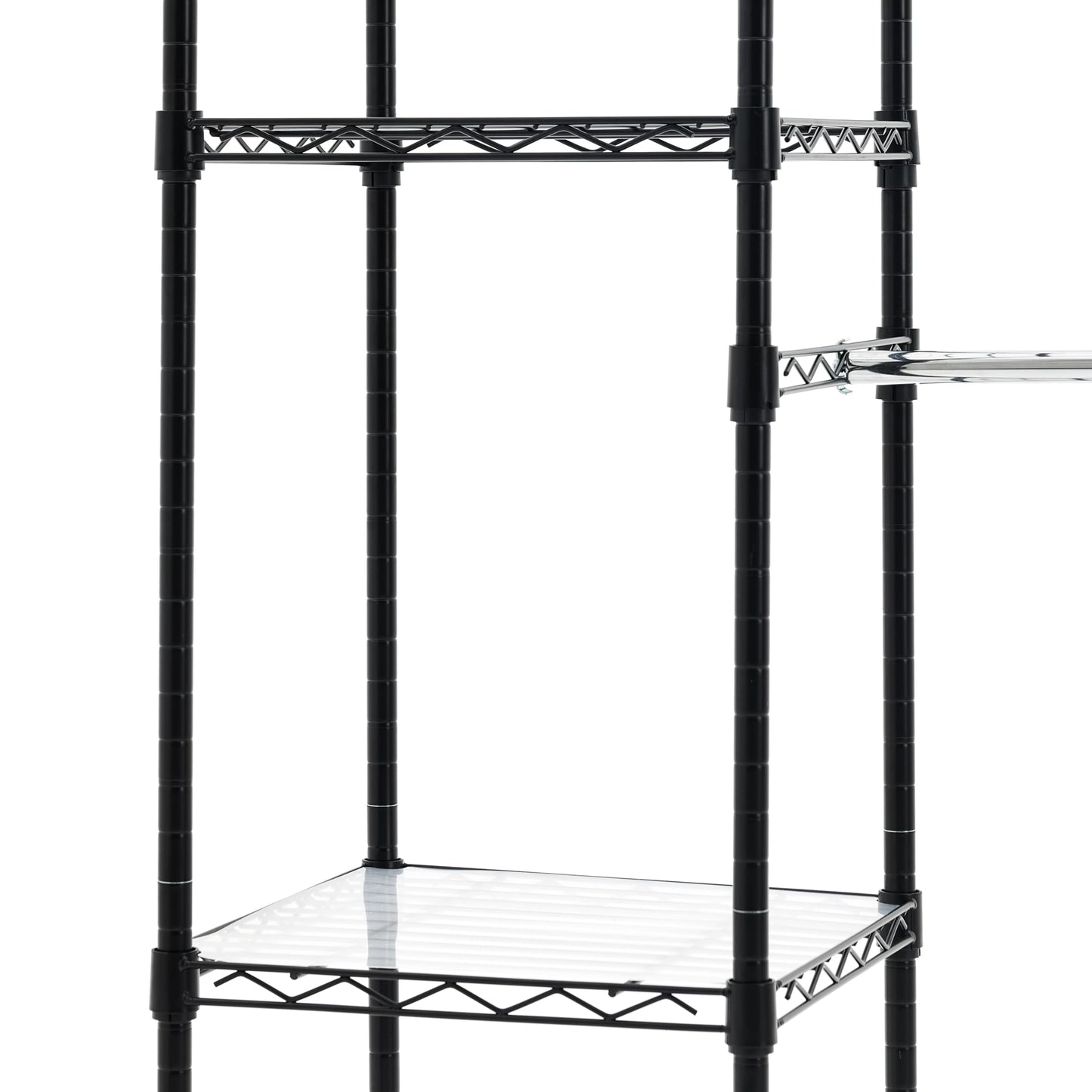 Amazon Basics Expandable Metal Hanging Closet Organizer System with Storage Shelves, Adjustable, Easy to Assemble, 57-80"L x 14"W x 72"H, Black