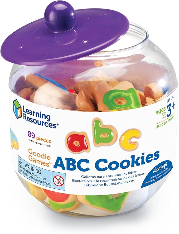 Learning Resources Goodie Games ABC Cookies - Alphabet Letters Learn to Read and Write Phonics and Spelling Fine Motor Skills Toddler Toys Kids Games Manipulatives Preschool Activities