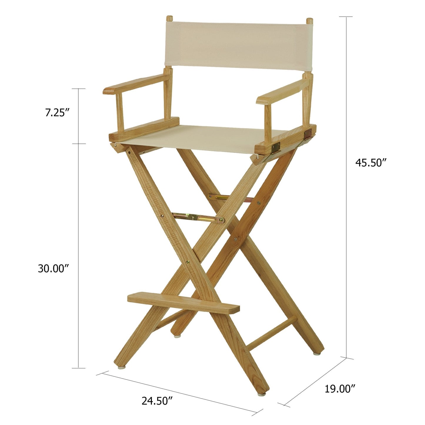 American Trails Extra-Wide Premium 30" Director's Chair Natural Frame with Natural Canvas, Bar Height